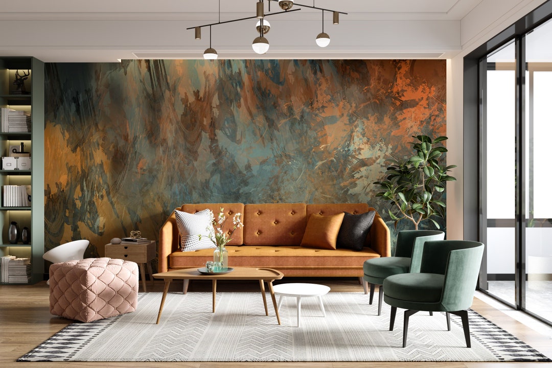 DISTRESSED Abstract Wallpaper | Vintage Faux Texture | Decorative Paint ...