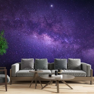 Splendido sfondo panoramico dell'universo - Via Lattea e sistema solare, cielo stellato, decorazione murale per la casa o educativo #574