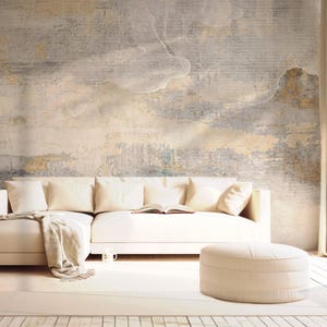 Impressionist Gray Grunge Textured Wallpaper, Peel & Stick, Gray Concrete Effect Wallpaper Mural, Art Decor for Vintage Home Walls #838