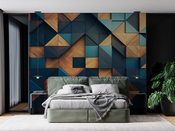 ̶*̶様 木製　壁掛け　ノースモーキング　ブルドッグ　オブジェ Modern Wood Marquetry Wall Parquet Wallpaper| Dark Luxury