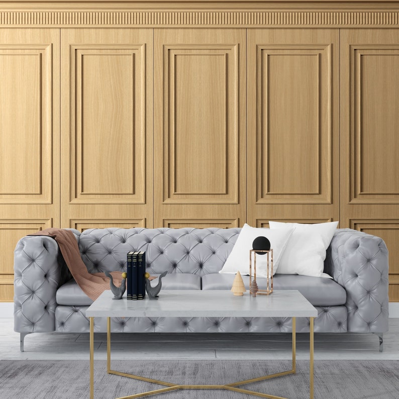 Light Oak Wood Panels Wallpaper Antique and Vintage Wall Mural Wainscot