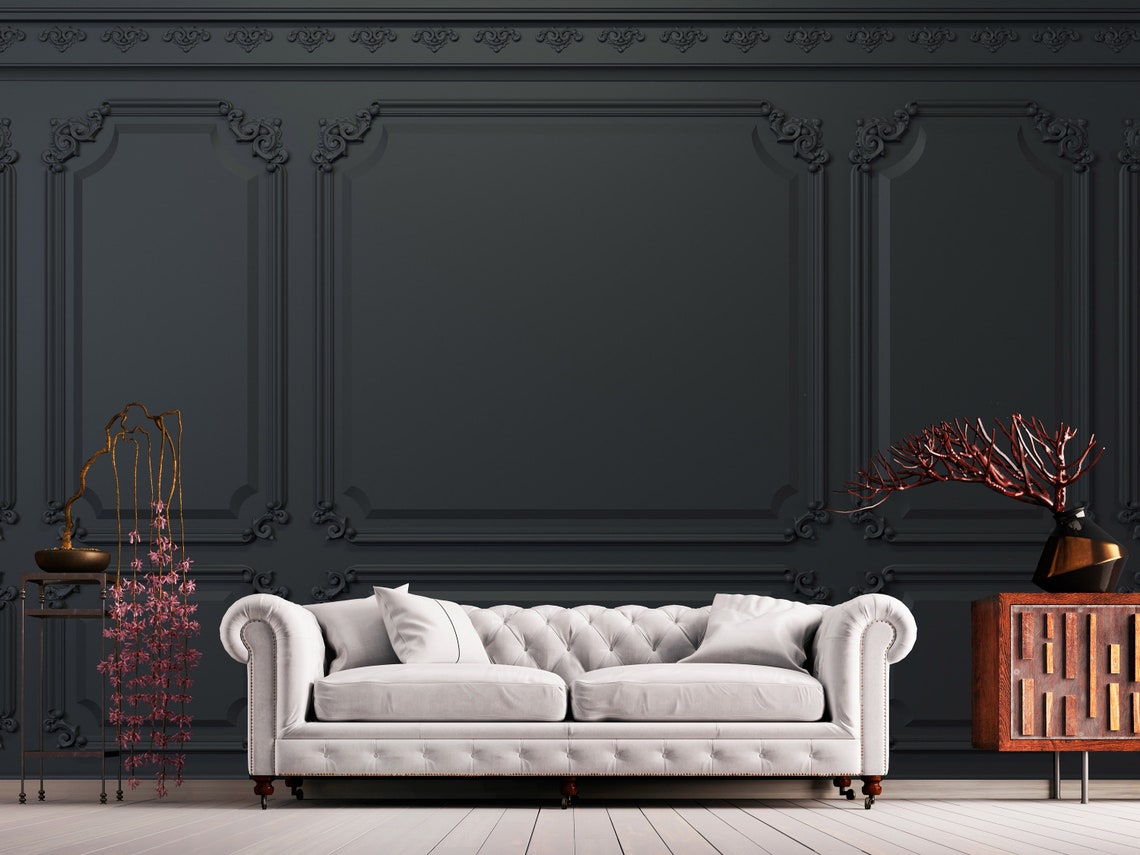 Antique Black Wood Wallpaper Classic Wood Panels Mural - Etsy