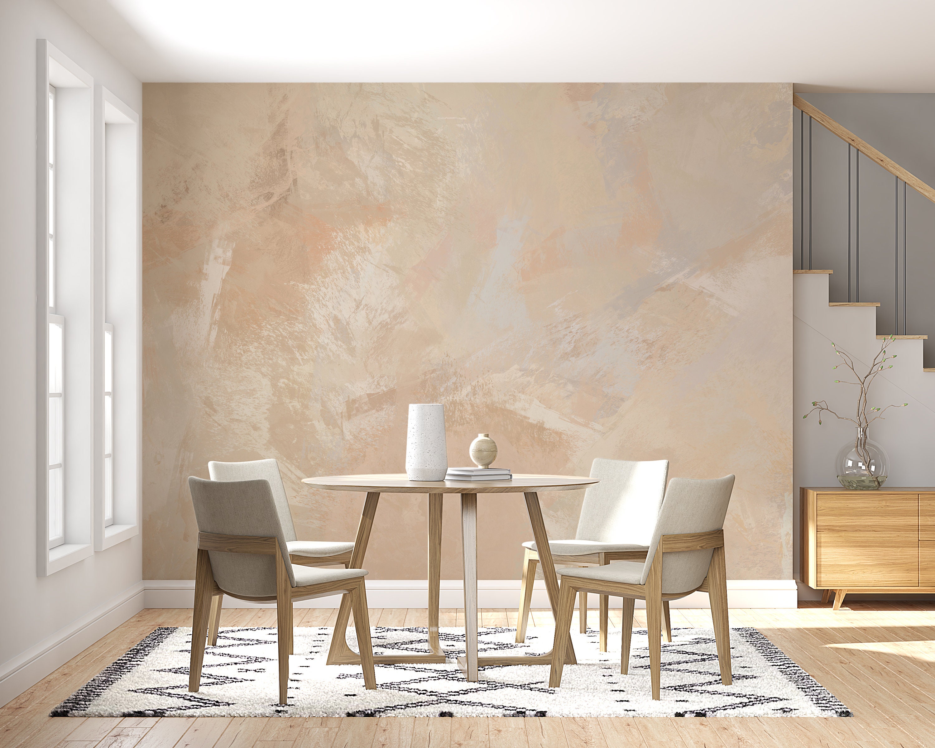 Modern Neutral Venetian Wallpaper | Faux Texture | Decorative Paint ...