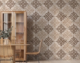 Azulejo Tile Wallpaper: Spanish Portuguese Peel and Stick Vinyl #879