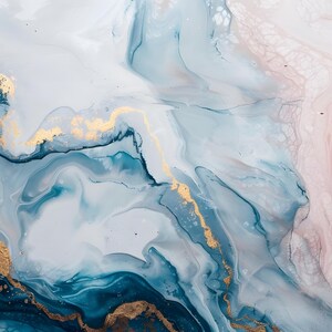 DAZZLING Blue Gold Marble Wallpaper Mural, Unique Wall Covering for ...