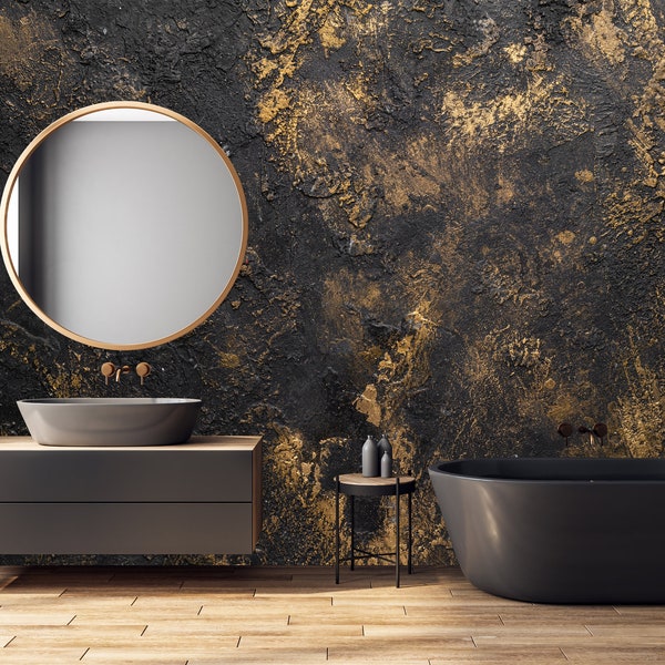 Gold Removable Wallpaper Etsy