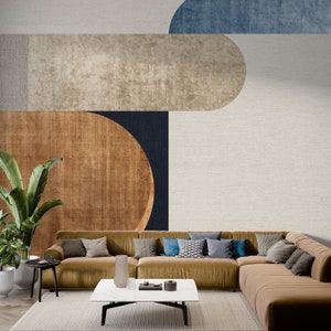 SPLENDOR Geometrische Tapete | Zeitgenössisches geometrisches Wandbild | Retro Geometrische Aufkleber | Perfekte Linien #329