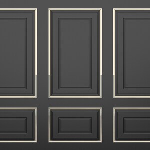 Black and Gold Wood Panel Wallpaper: Modern Wainscot Mural - Peel and Stick image 5