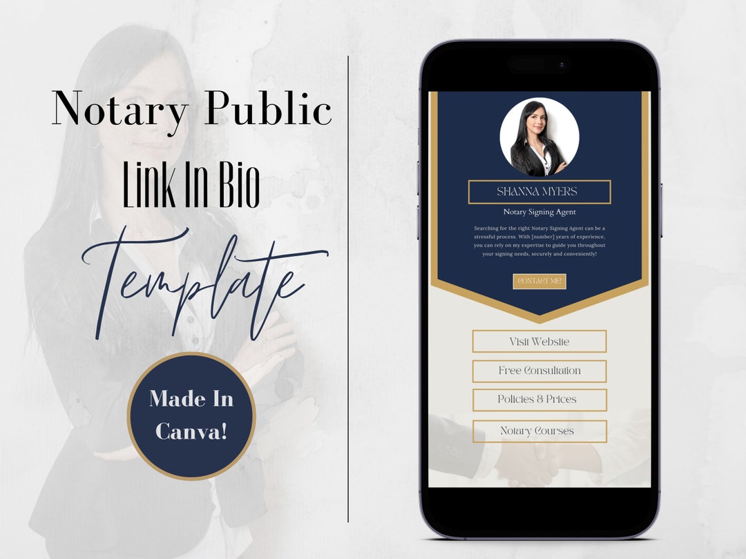 Notary Public Link in Bio Landing Page Digital Marketing Business Page