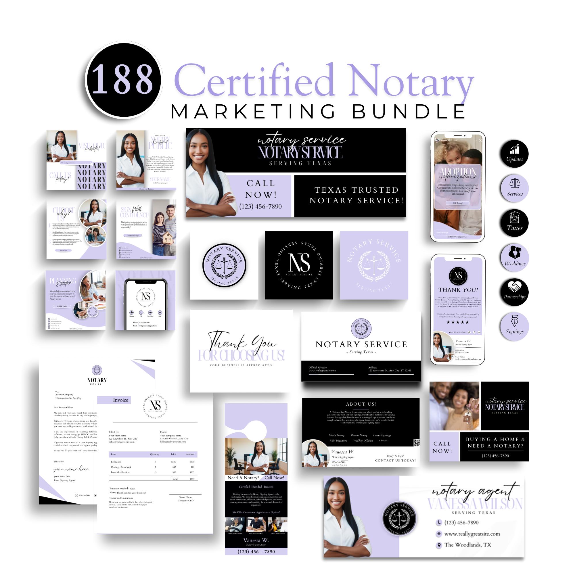 Notary Public Marketing Bundle: Business Branding Templates (Digital Download)