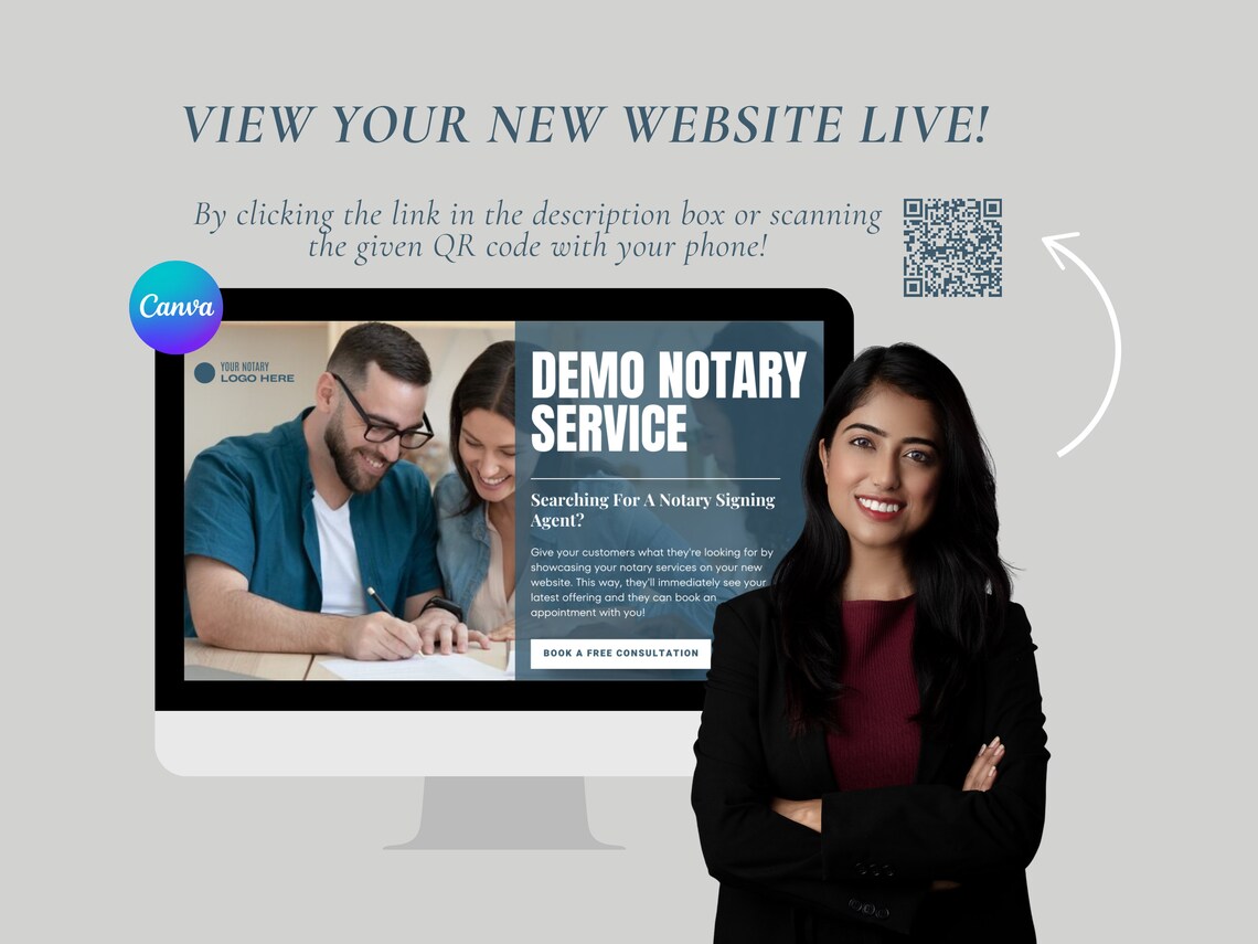 Notary Public Website Template Professional Landing Page (canva