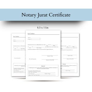 Notary Jurat Certificate PDF | Printable Legal Form Template | Notarial Jurat Document | Instant Download | Professional Notary Supplies