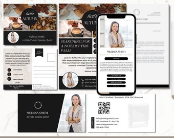 Fall Notary Marketing Bundle: Canva Templates (Digital Download)
