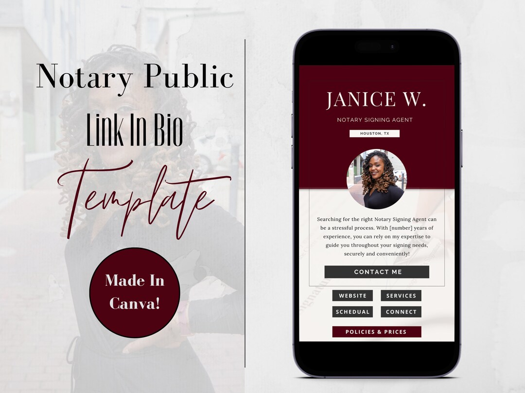 Notary Public Link in Bio Landing Page Digital Marketing Business Page