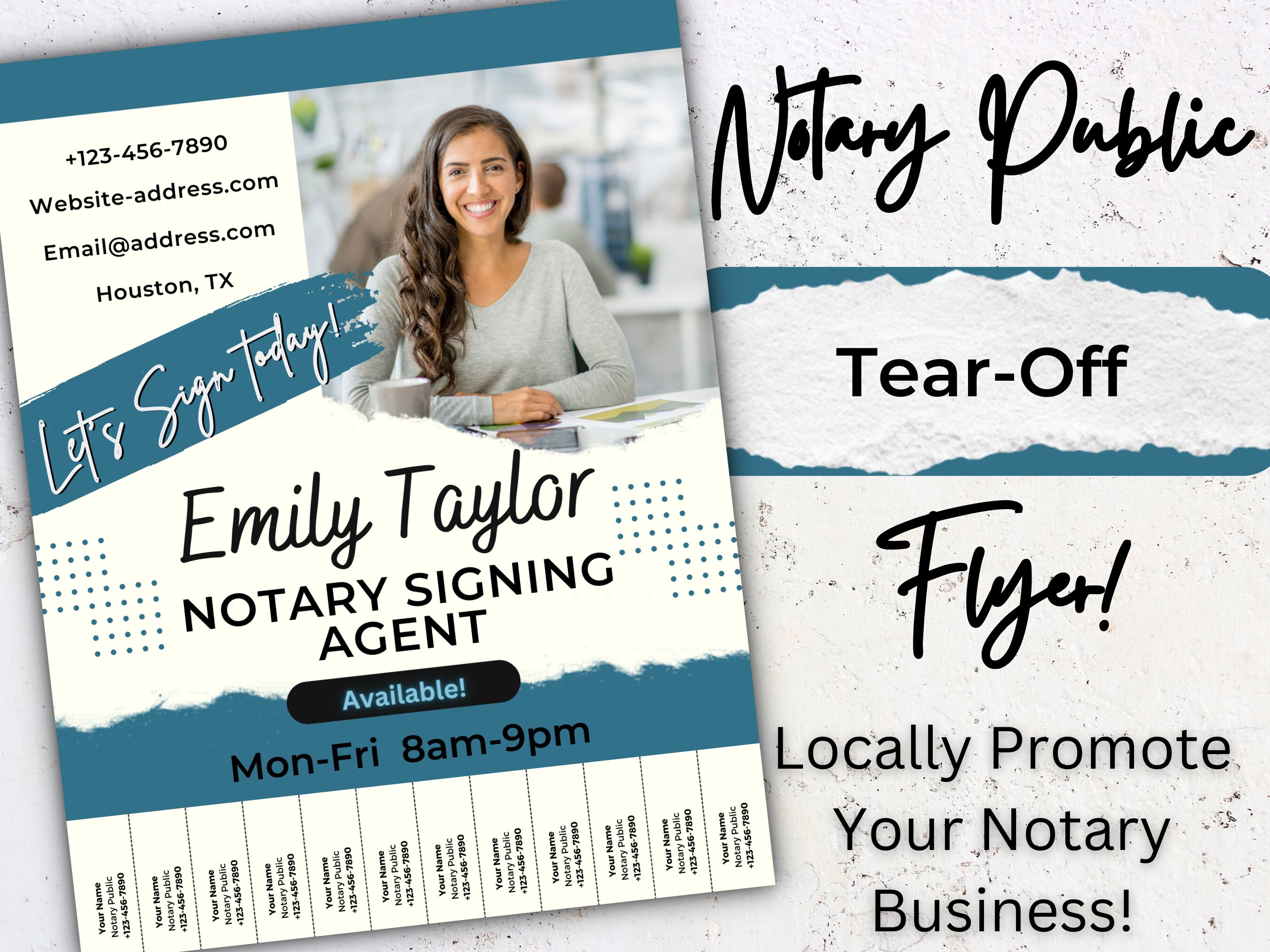 Tear off Flyer for Notary Public Notary Signing Agent Flyer Notary