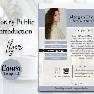Notary Public Marketing Flyer Template | Notary Signing Agent Marketing Flyer | Mobile Notary Flyer | Business Marketing | Instant Download