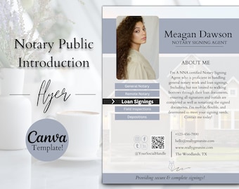 Notary Public Marketing Flyer Template: Canva Design (Instant Download)