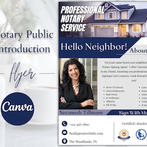 Notary Public Marketing Flyer Template | Notary Signing Agent Marketing Flyer | Mobile Notary Flyer | Business Marketing | Instant Download