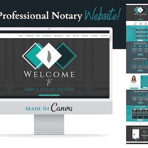 Notaire Site Web Canvas | Site Web du notaire | Modèle de site Web Canva | | Site Web professionnel | Notaire Marketing | Lien dans la bio