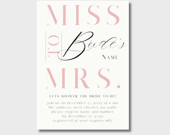Miss to Mrs Bridal Shower Digital Invite