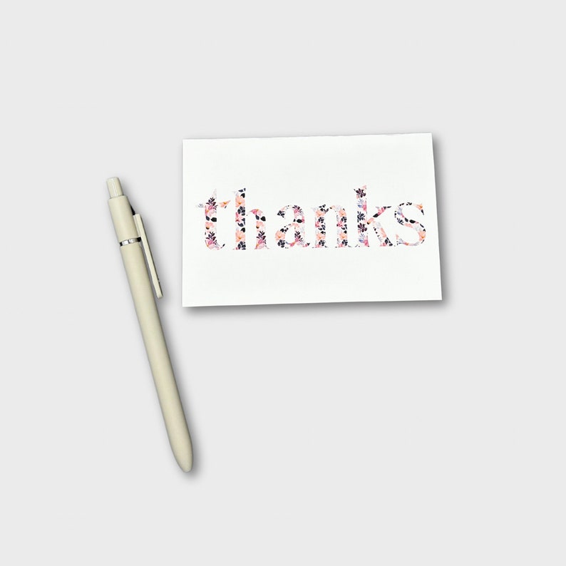 Floral Thank You Card Pack - Etsy
