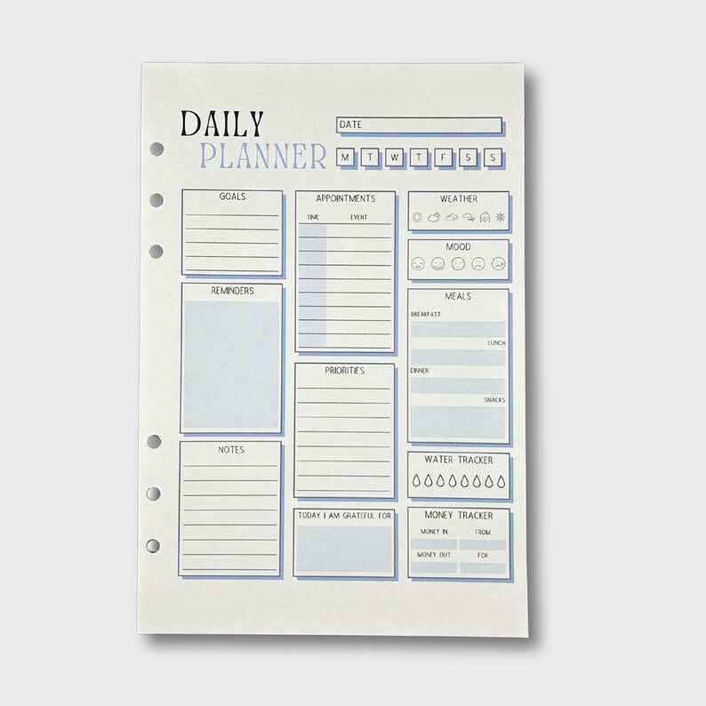 Undated Daily Planning Multi-tracking Loose A5 Planner Pages - Etsy
