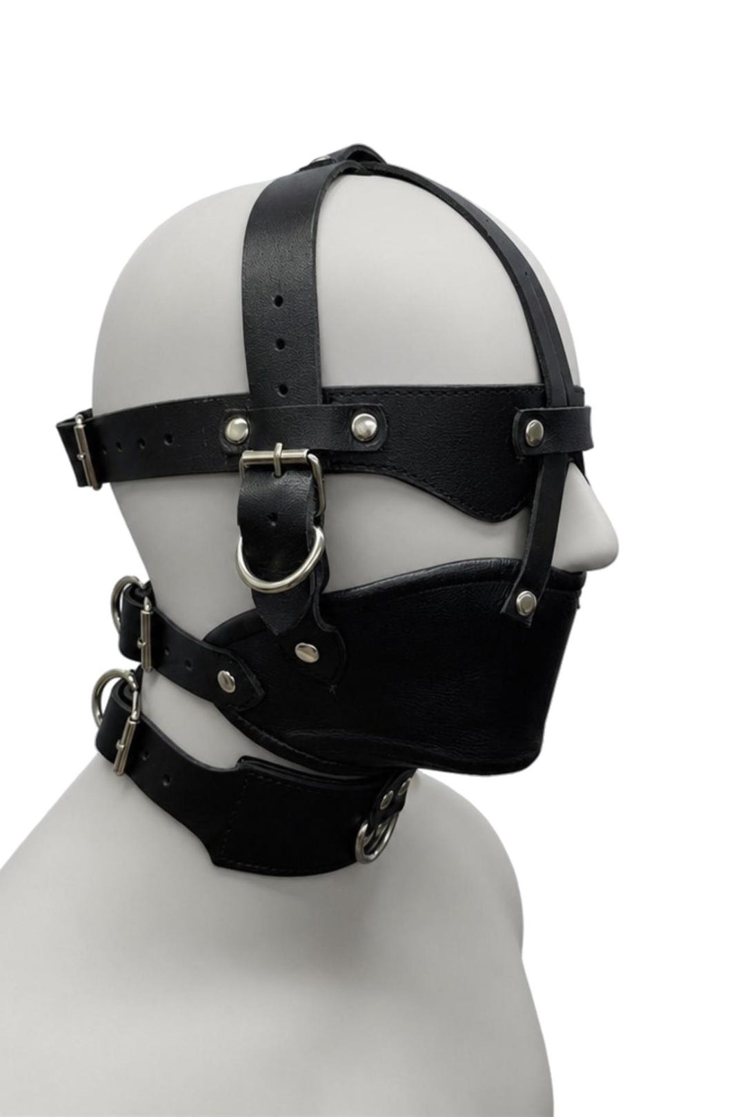 Handmade Genuine Leather Head Harness | Adjustable Leather Blindfold | Bondage Harness | BDSM Head Harness ( Mature) - Etsy Poland