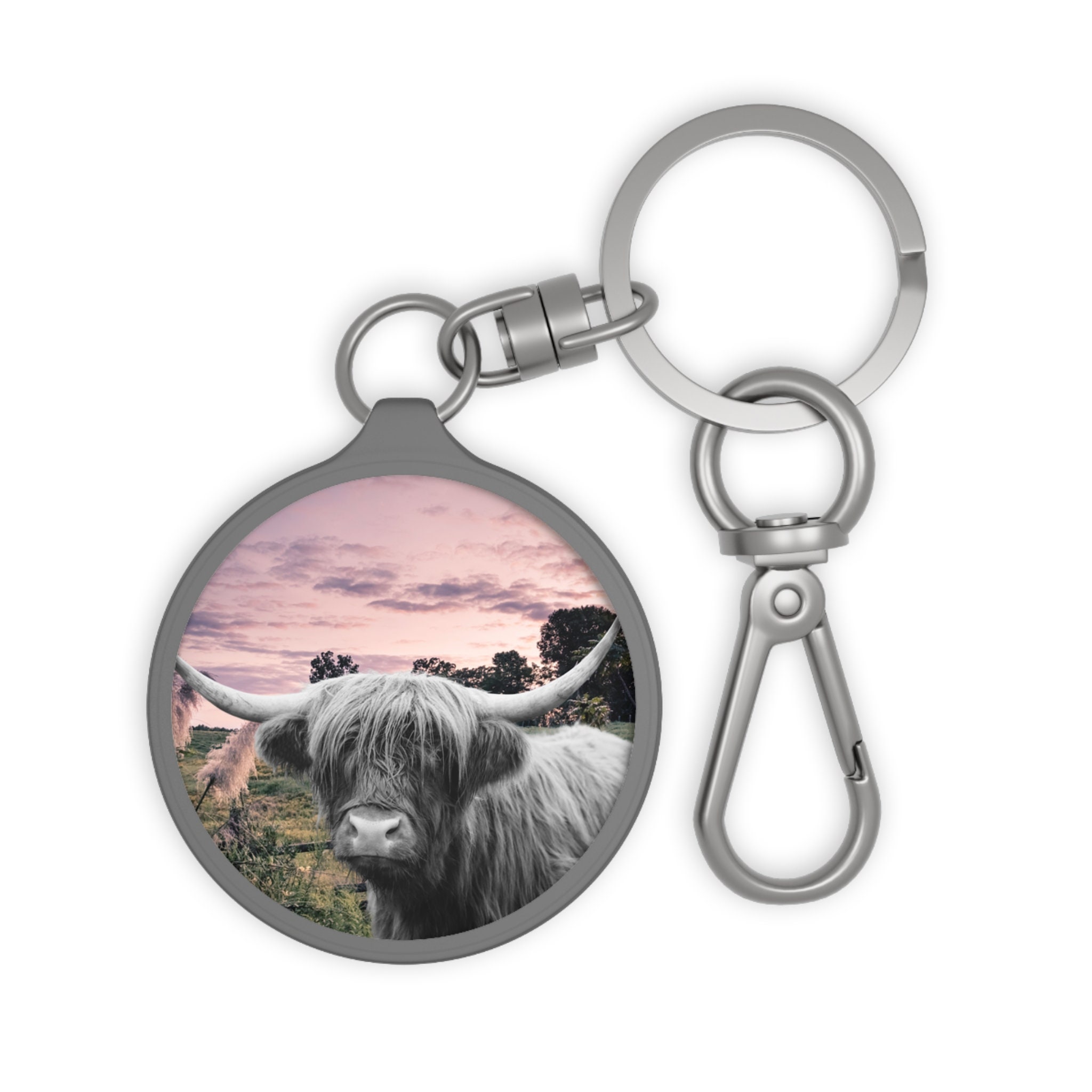 Highland Cow Black and White Keychain – Hunt + Chase