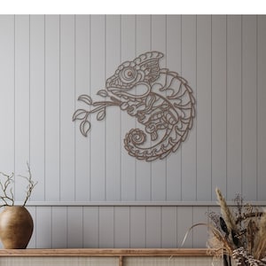 Chameleon Metal Wall Art Lizard Metal Sign Reptile Wall Decor Cute Animal Metal Wall Art Reptile Wall Deco Large Wall Decor Animal Wall Art