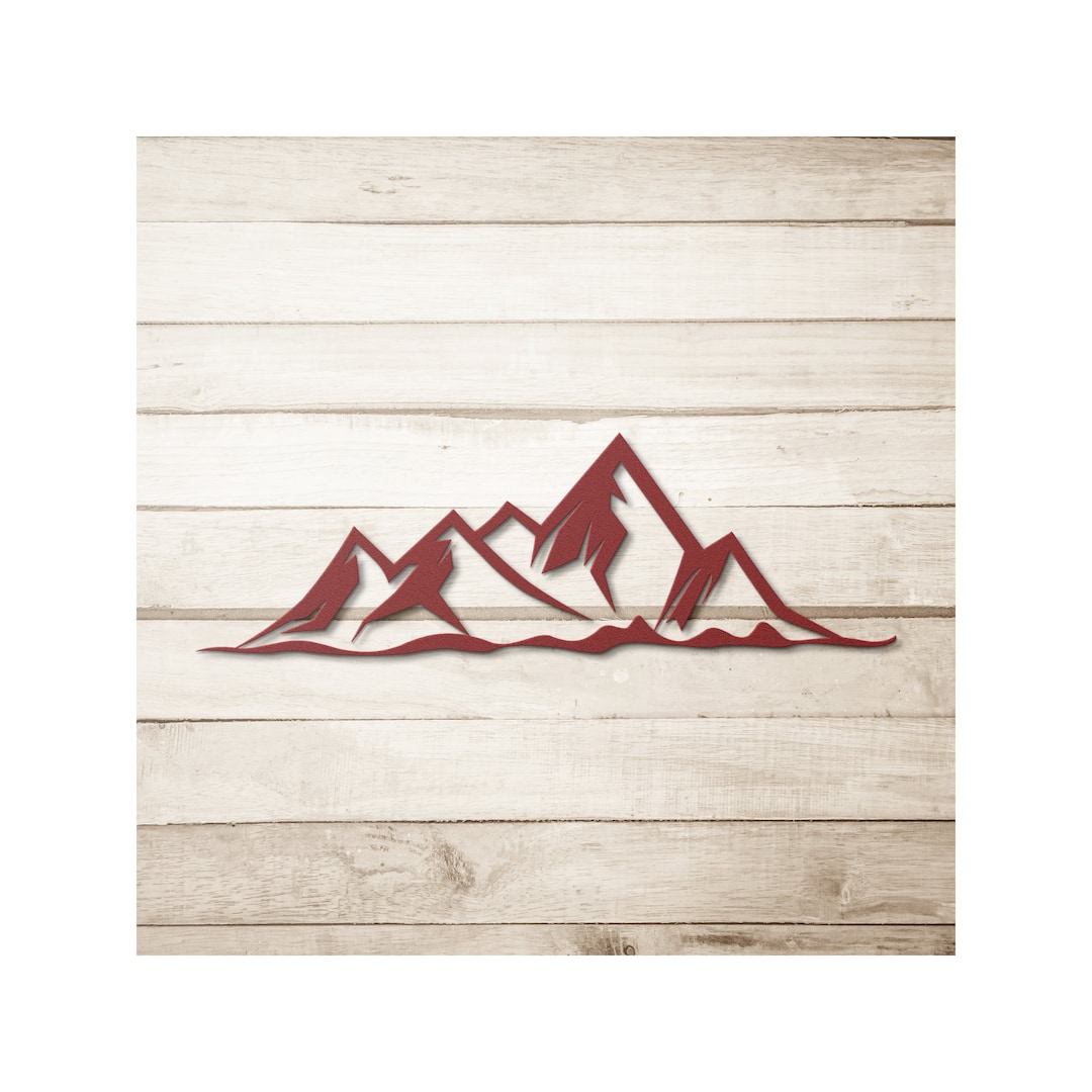 Mountain Metal Wall Art, Nature Wall Decor, Mountains Metal Sculpture ...