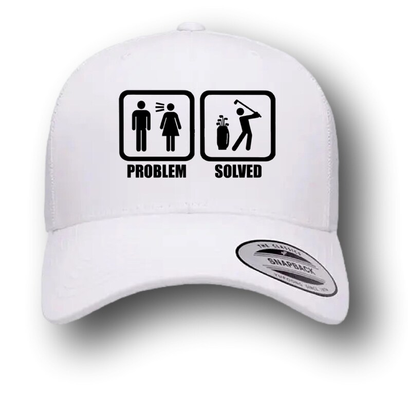 Problem Solved Funny Golf Logo Funny Golf Hat Etsy