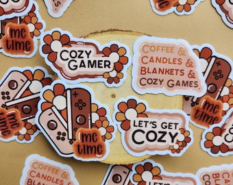 Cozy Gaming Sticker Pack: Waterproof Handmade Stickers