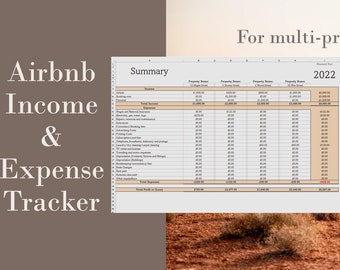 Airbnb Income and Expense Tracker, Multi-Property Excel Template