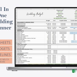 Wedding Budget Spreadsheet, Wedding Checklist, Wedding Spreadsheet, Wedding To Do List