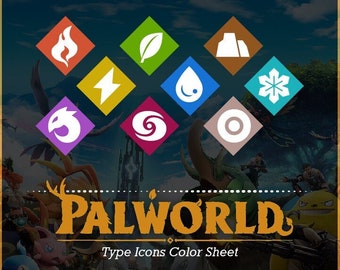 Palworld - Hoja de colores de iconos tipográficos - Descargar logotipo vectorial (SVG, PDF, PNG)