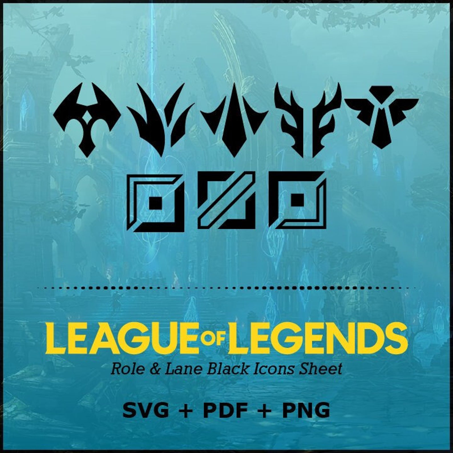 League of Legends Role & Lane - Logo Black Sheet - Download Vector Logo ...