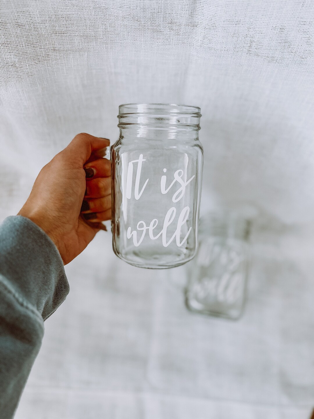 It is Well With My Soul Mason Jar Coffee Mug Glass Cup Etsy