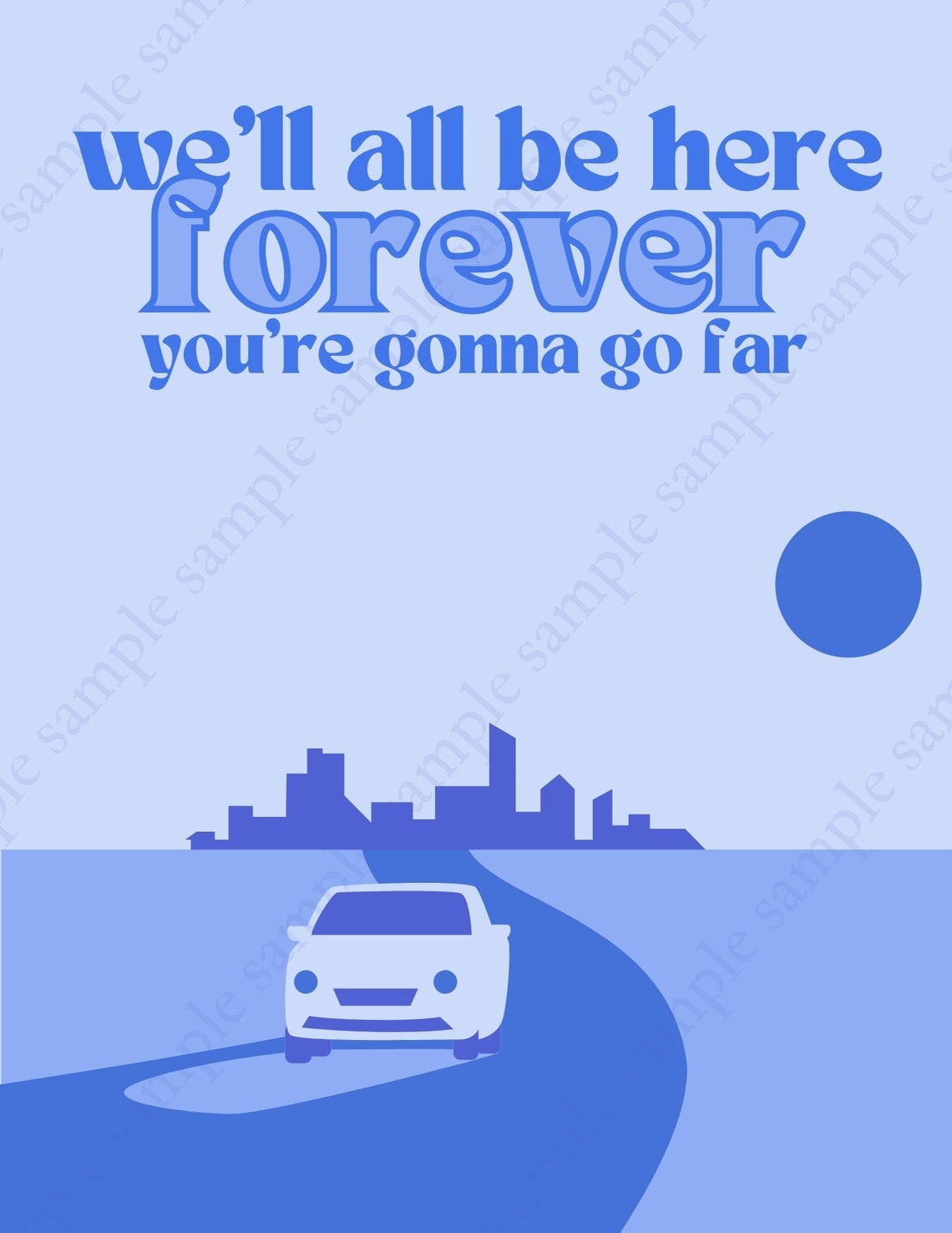 Noah kahan you re gonna go far lyrics poster blue etsy