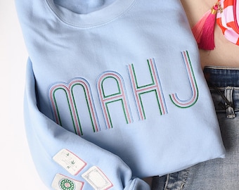 Mahj Besticktes Sweatshirt in verschiedenen Farboptionen