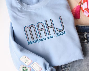 Mahj Est. Year Embroidered Sweatshirt In Multiple Color Options