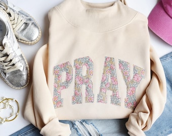 Losse pasvorm Pray-sweatshirt met opstaande kraag