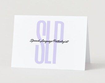 Personalized SLP Note Cards, Speech Language Pathologist Stationery