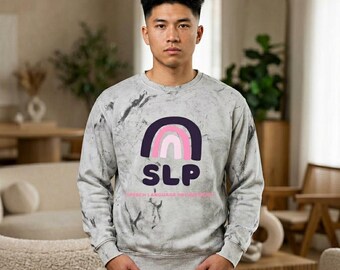 SLP Rainbow Logo Sweatshirt | Speech Language Pathologist Crewneck