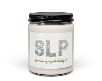 SLP Floral Letters Speech Language Pathologist Candle | Soy 9oz