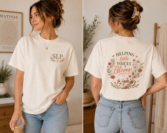Helping Little Voices Bloom Tee | Speech Therapist Floral Shirt
