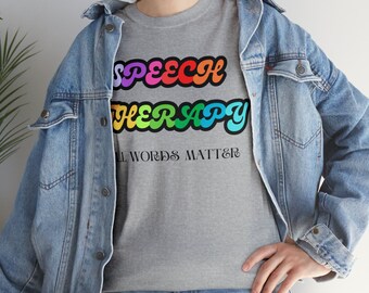 Rainbow Speech Therapy T-Shirt, SLP Team Gift