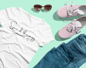 SLP Is A Work Of Heart Tee, Speech Therapy Gift