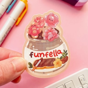 Sticker en vinyle Funfella - Imperméable - Stickers pour téléphone portable - Personnages végétaux mignons - Stickers décoratifs pastel kawaii