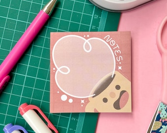 Coffee Mug Sticky Notepad: Kawaii Memo Pad