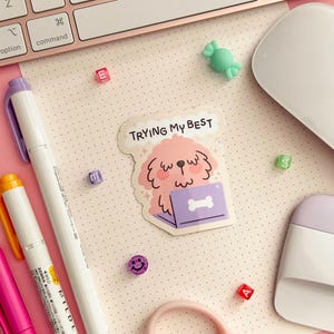 Je fais de mon mieux - Sticker pour téléphone portable - Carnets carnets de notes Agendas Sticker décoratif pour agenda - Personnage kawaii